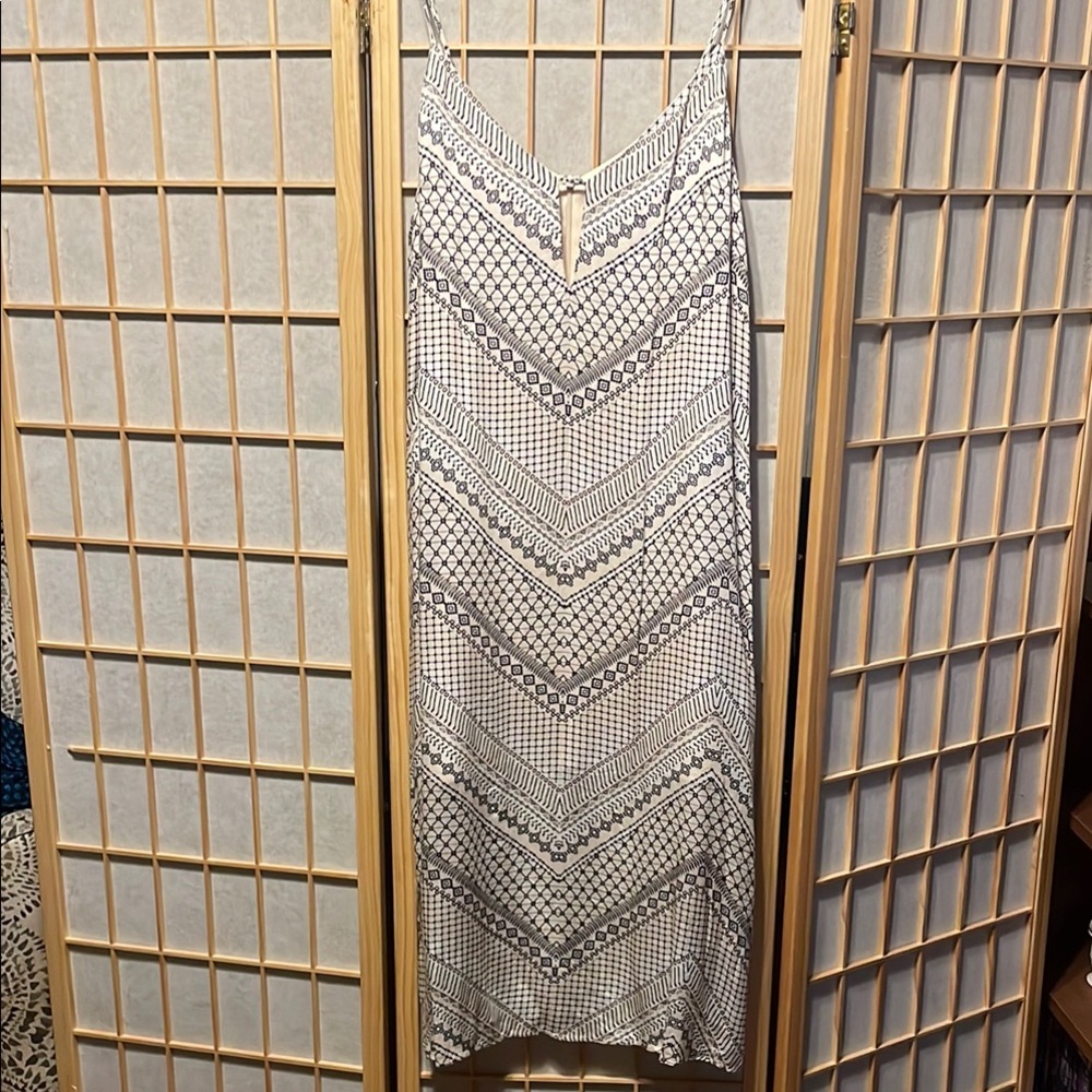 Lavender Brown Black and White Midi Dress